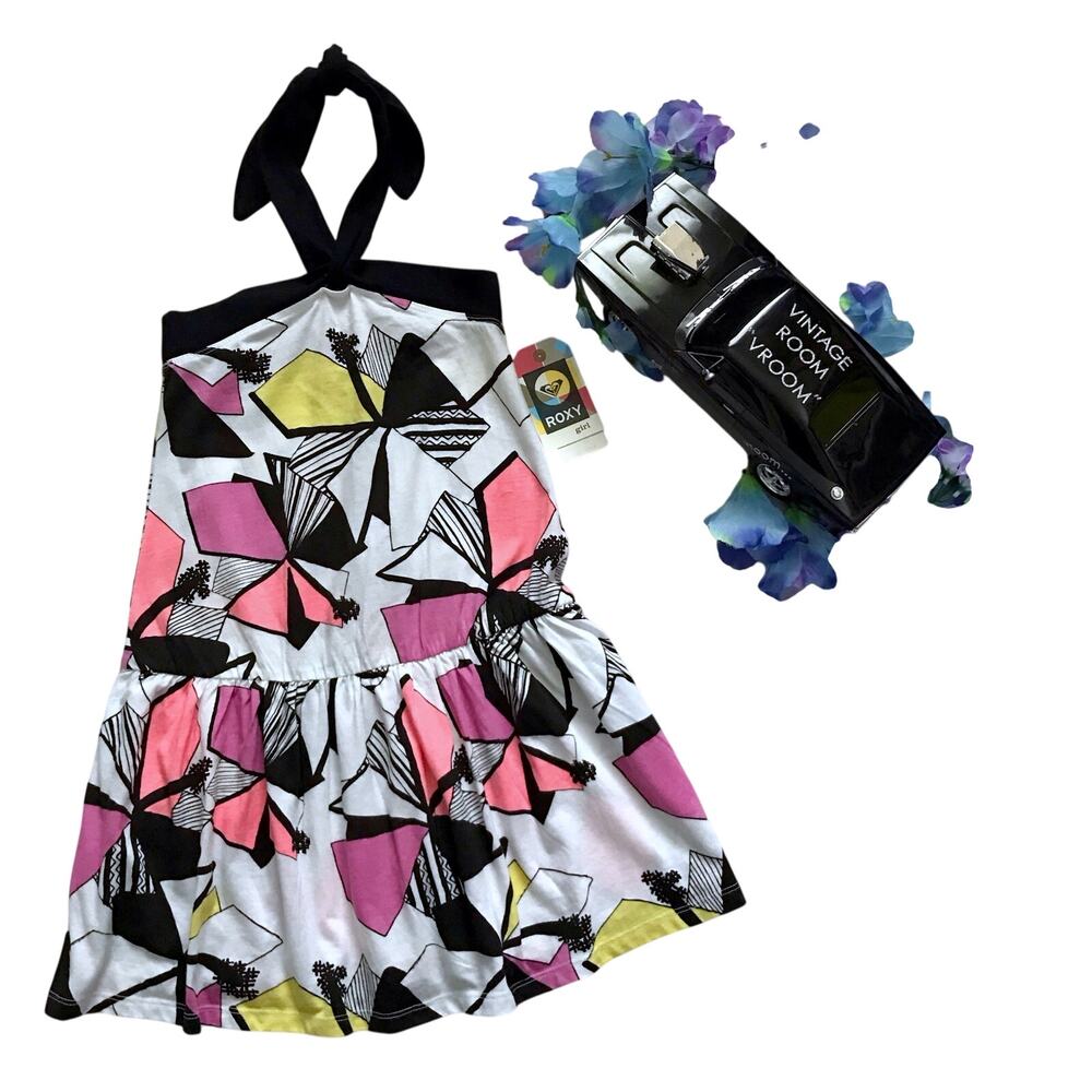 Roxy NWT Halter Blouson Style Dress Girls S (8)